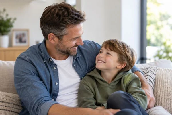 father and child happy - child maintenance mediation Farnborough